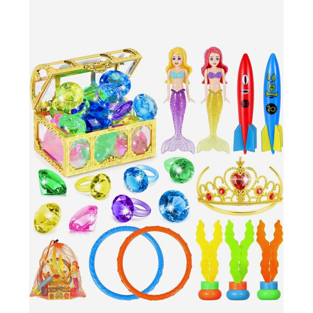 Mermaid Doll Playset Blonde Hair Sea Life Diving Toys Accessories Ages 3+